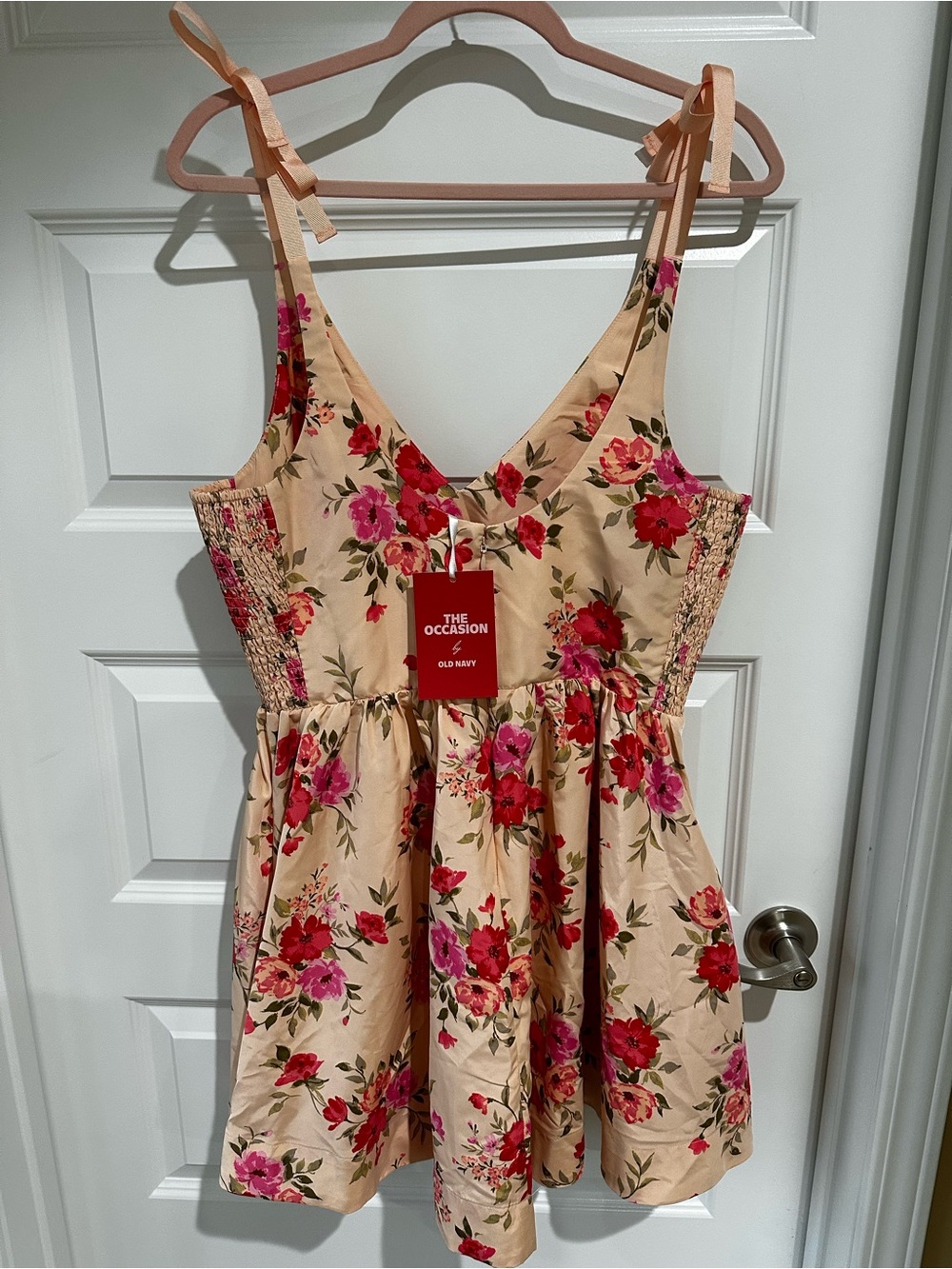OldNavy, Pink, Floral, Fit-and-Flare, Drop Waist, Mini Dress, Size 1 Petite, NWT